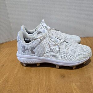 Under Armour Women's Microtips Plush Pocket Metal Cleats‎ White Sz 7.5 NWOT